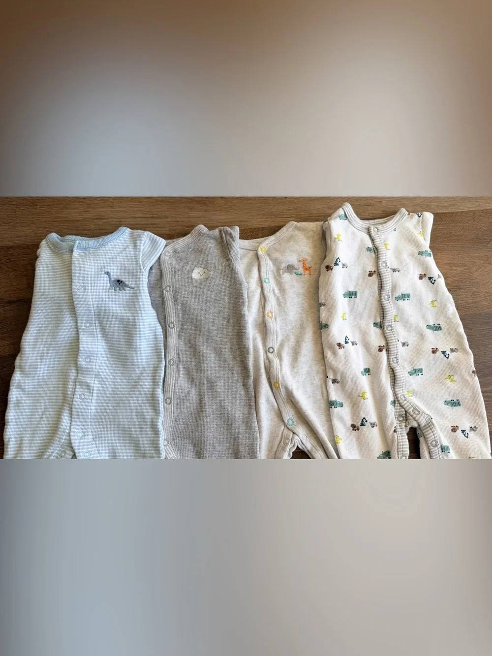 CARTERS | Baby Sleepers Bundle | Footed Pajamas | Neutral Boy |